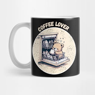 Sweet Animals: Sweet Teddy Bear Is a Coffee Lover - Cute Teddy Bear- A Funny Silly Retro Vintage Style Mug